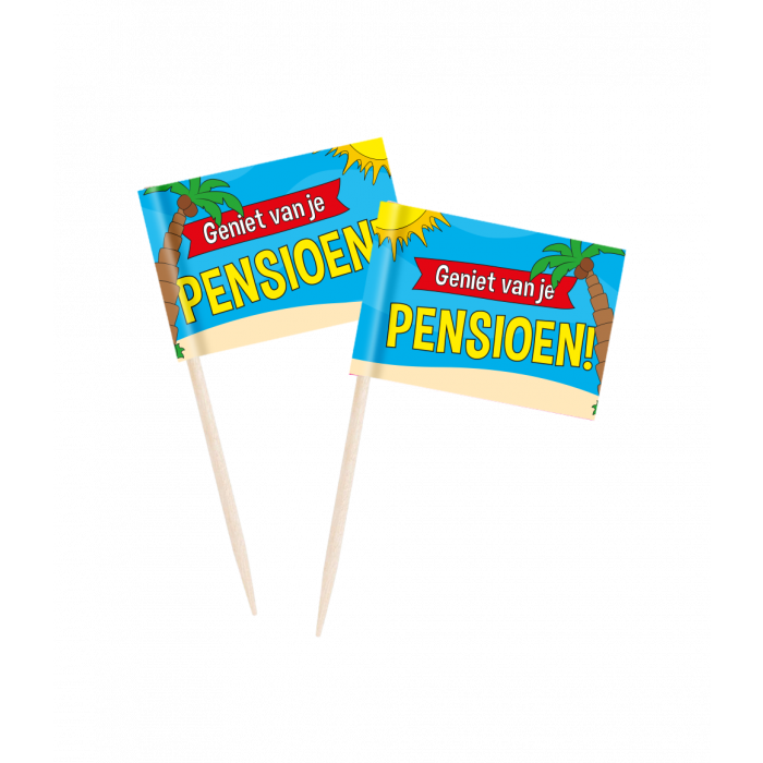 Pensioen cocktail prikkers kleurrijke prikkers voor een pensioenfeest