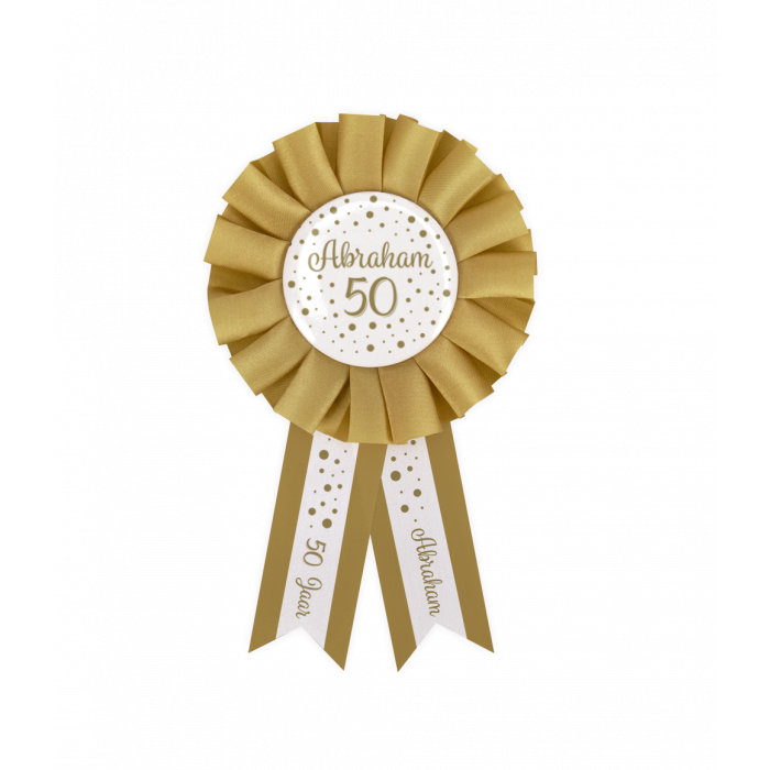 rozet abraham 50 jaar, feestdecoratie koop je bij feestenslingers.nl