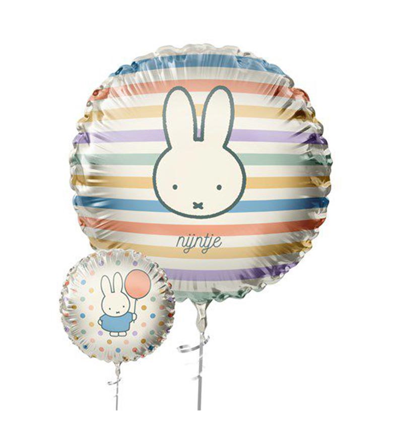 Folieballon nijntje 45 cm 2 designs pasteltinten