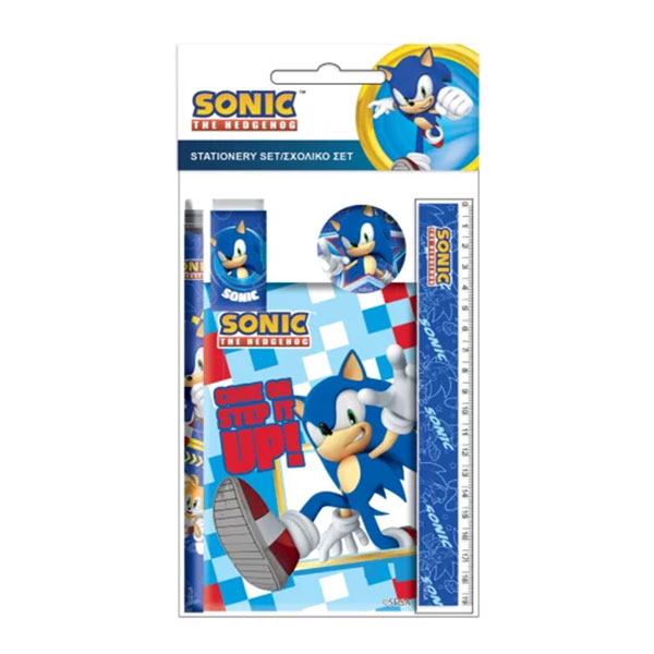 sonic stationery set 5 delig schrijfset